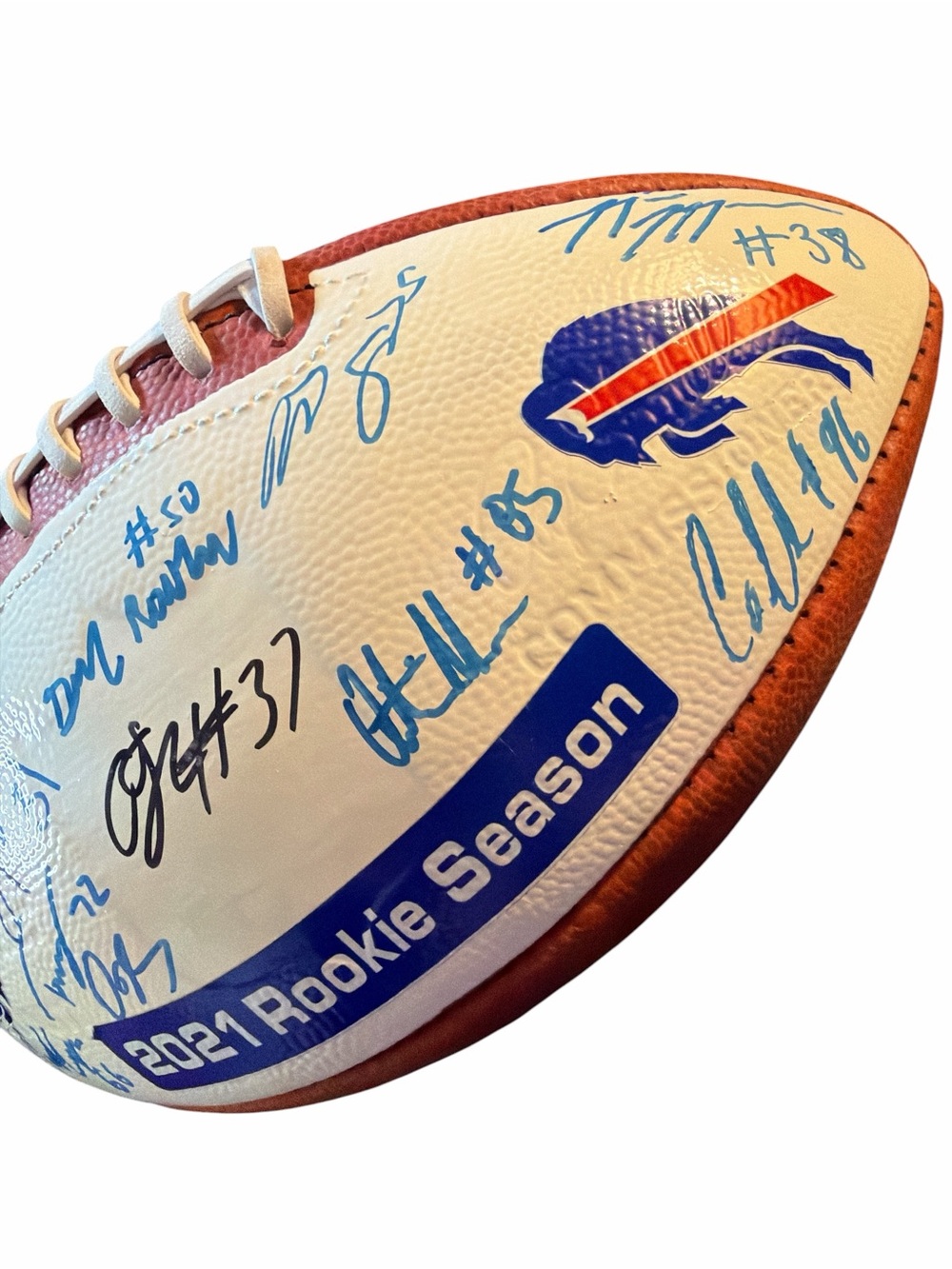 2021 Buffalo Bills Rookie Class Signed Football - Rousseau, Hamlin, Basham - Picture 3 of 5